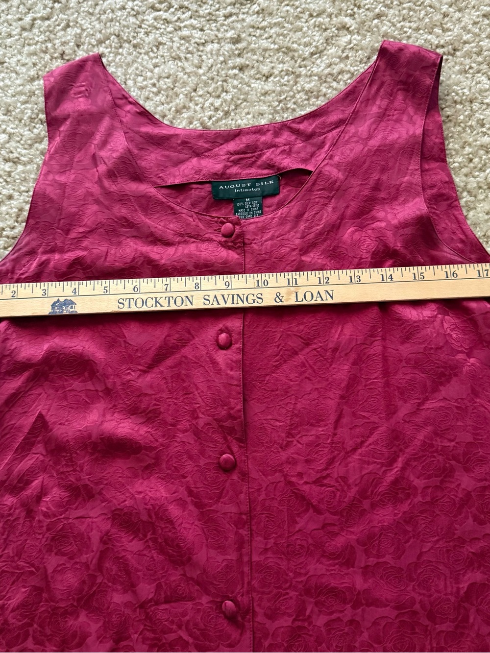 August Silk 100% silk pajama tunic top Medium 31.5 in long - Picture 5 of 6